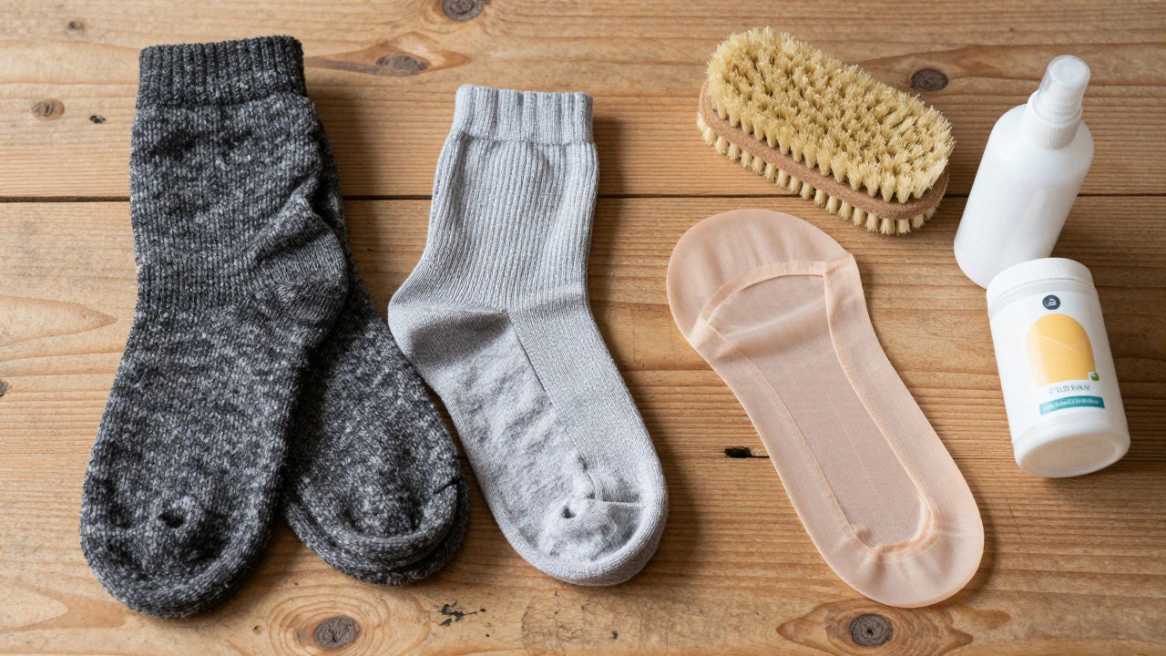 Comparison of thick socks vs thin liners for UGG boot care