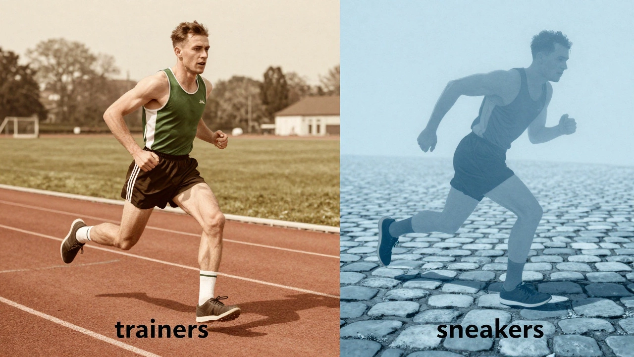 Illustration comparing athletic training origins with silent sneaking etymology