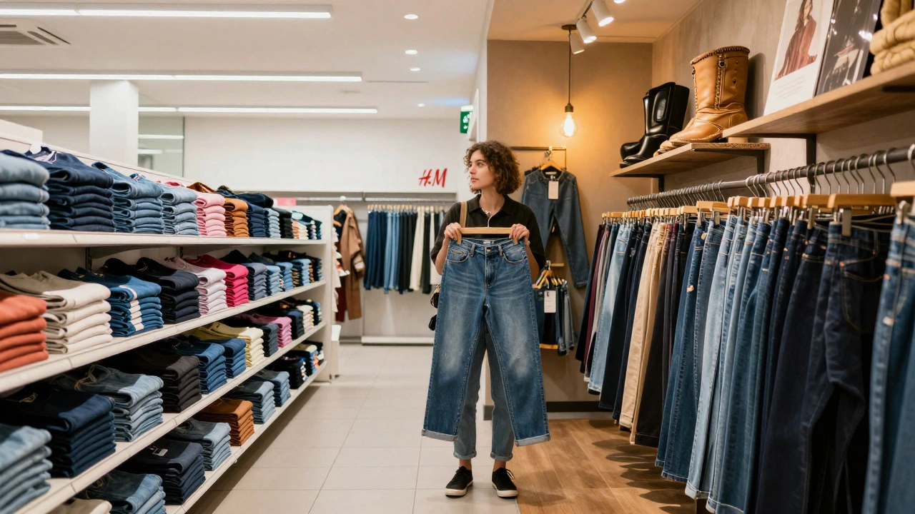 Contrast between modern fashion store and vintage shop