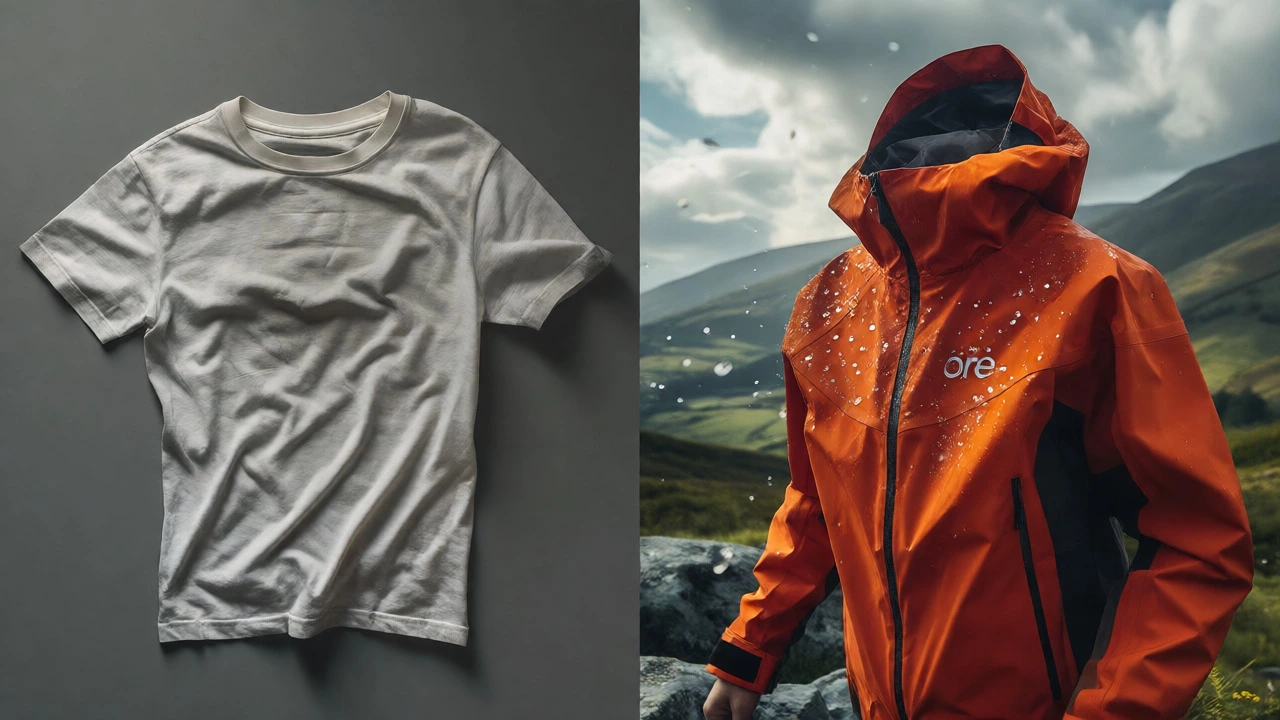 Comparison of cheap cotton shirt versus durable technical jacket