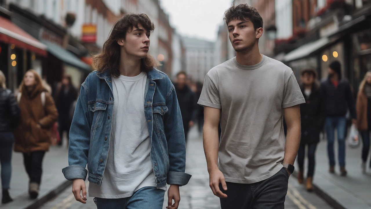 Young adults in casual streetwear walking down Grafton Street